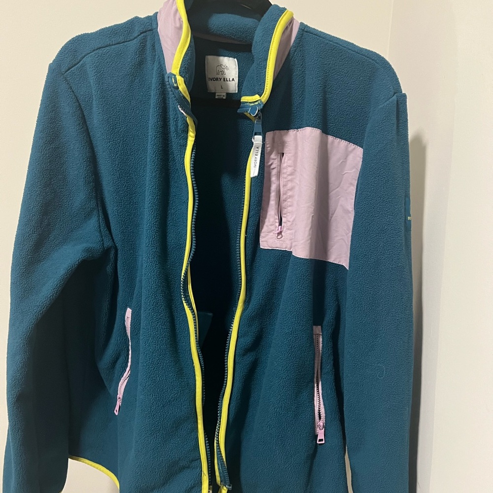 Teal and Pink Fleece Jacket